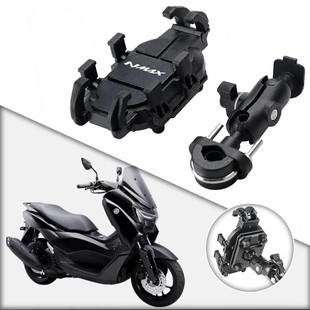 Riding Motorcycle Aluminum Phone Navigation Holder Shock Absorber For YAMAHA TMAX NMAX VMAX XMAX NMAX125 NMAX150 NMAX200 NMAX250