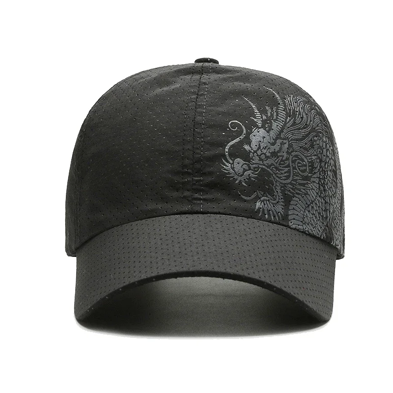 Casquette de baseball Dragon chinois unisexe, séchage rapide, trou d\'air, sports de plein air décontractés, pare-soleil, chapeaux de camionneur,