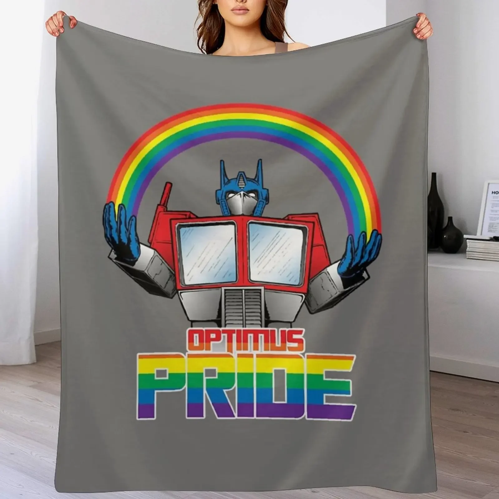 

Optimus Pride Throw Blanket Camping Summer anime Blankets For Bed Blankets