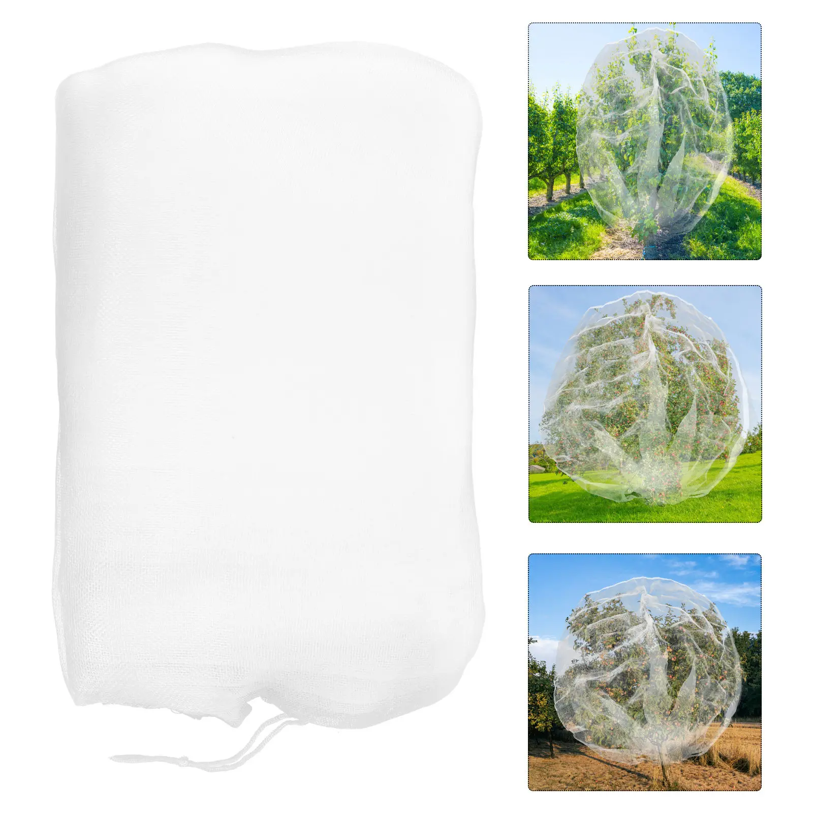 

Fruit Tree Net Bag Drawstring Design Longlasting Material Bird Squirrel Barrier Blueberry Bush Protection Garden Mesh Cover