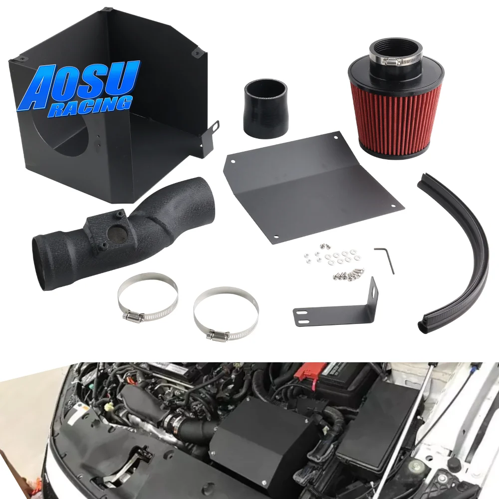 Easy Install High Flow Cold Air Intake Pipe Heat Shield Kit Upgrade For Honda Civic 10th Gen 1.5T 2016+ Engine Parts