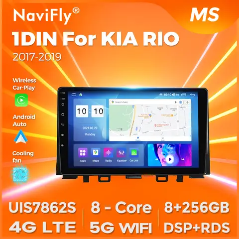 Navifly 9 인치 1Din 자동차 안드로이드 라디오 스테레오 멀티미디어 KIA RIO YB KX Cross Stonic 2016 - 2020 용 지능형 시스템 일체형