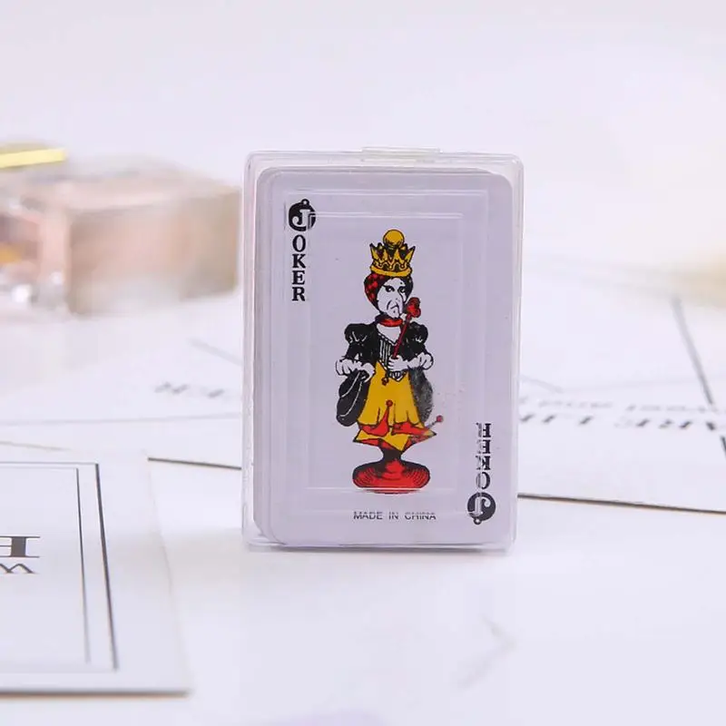 MINI cartas de póker en miniatura, 3,7x5,8 cm, accesorio para muñecas, decoración del hogar, juego de cartas de alta calidad