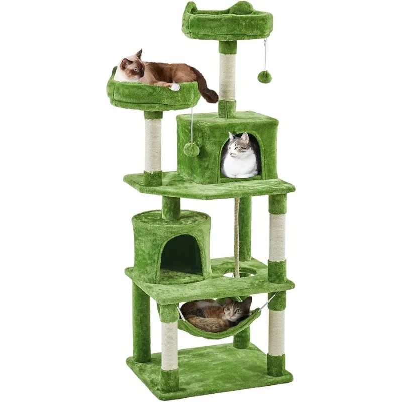 

Yaheetech 62.5inches Cat Tree Cat Tower Kitten Condo with Platform & Hammock, Scratching Posts for Kittens Pet Play House with P