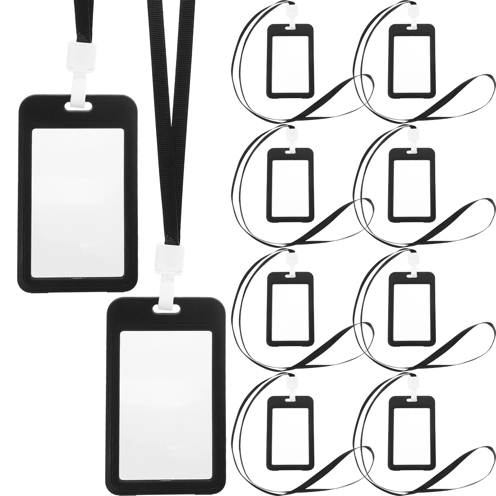 

10 шт., держатель для бейджа с именем, рукав для удостоверения личности, ремешок, прозрачный защитный чехол для хранения карт, органайзер с защитой от царапин, работа