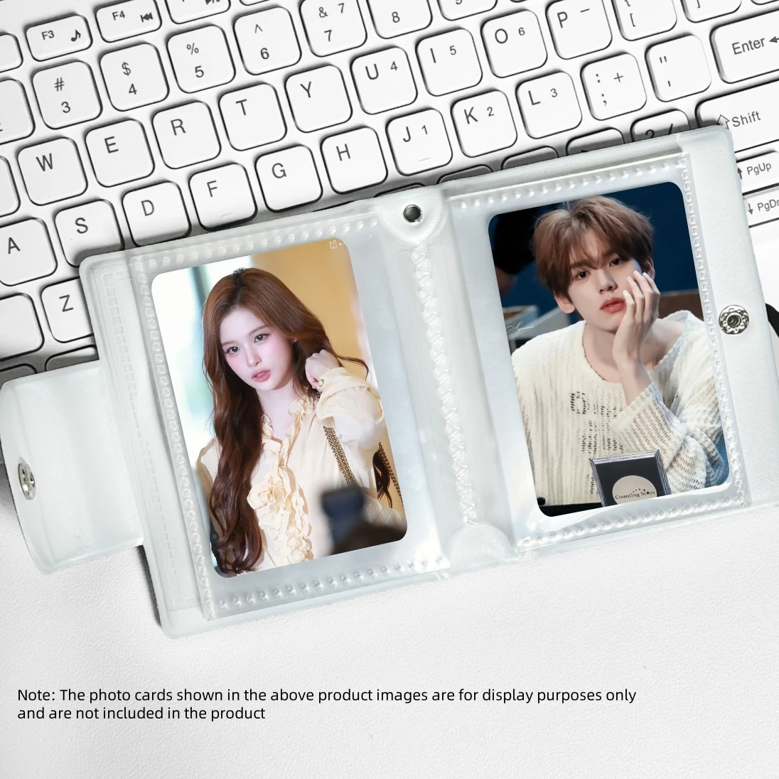 3in Photo Card Holder Cute Black Dot Angel Wings Photo Album Kpop Binder Can Be DIY Heart-Shaped Cut Out Cover Card Album, Glossy, Can Hold 32 Photo Cards Suitable for 3-3.5inch Polaroid Photo Cards