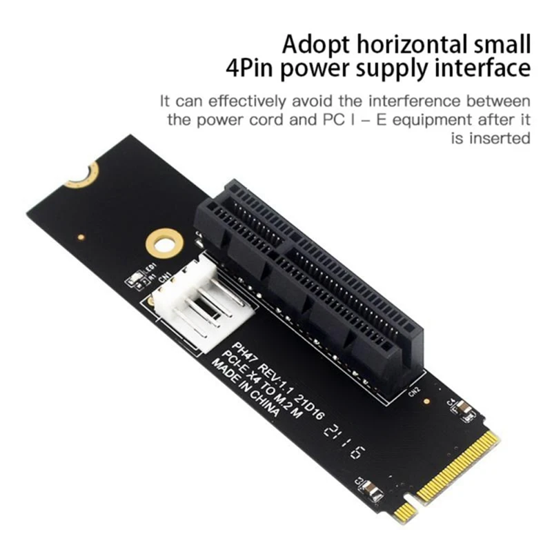 GORĄCA SPRZEDAŻ Karta rozszerzająca NGFF M.2 do PCI-E 4X Adapter M2 M Key do PCIe X4 ze wskaźnikiem LED SATA Power Riser do wydobywania bitcoinów