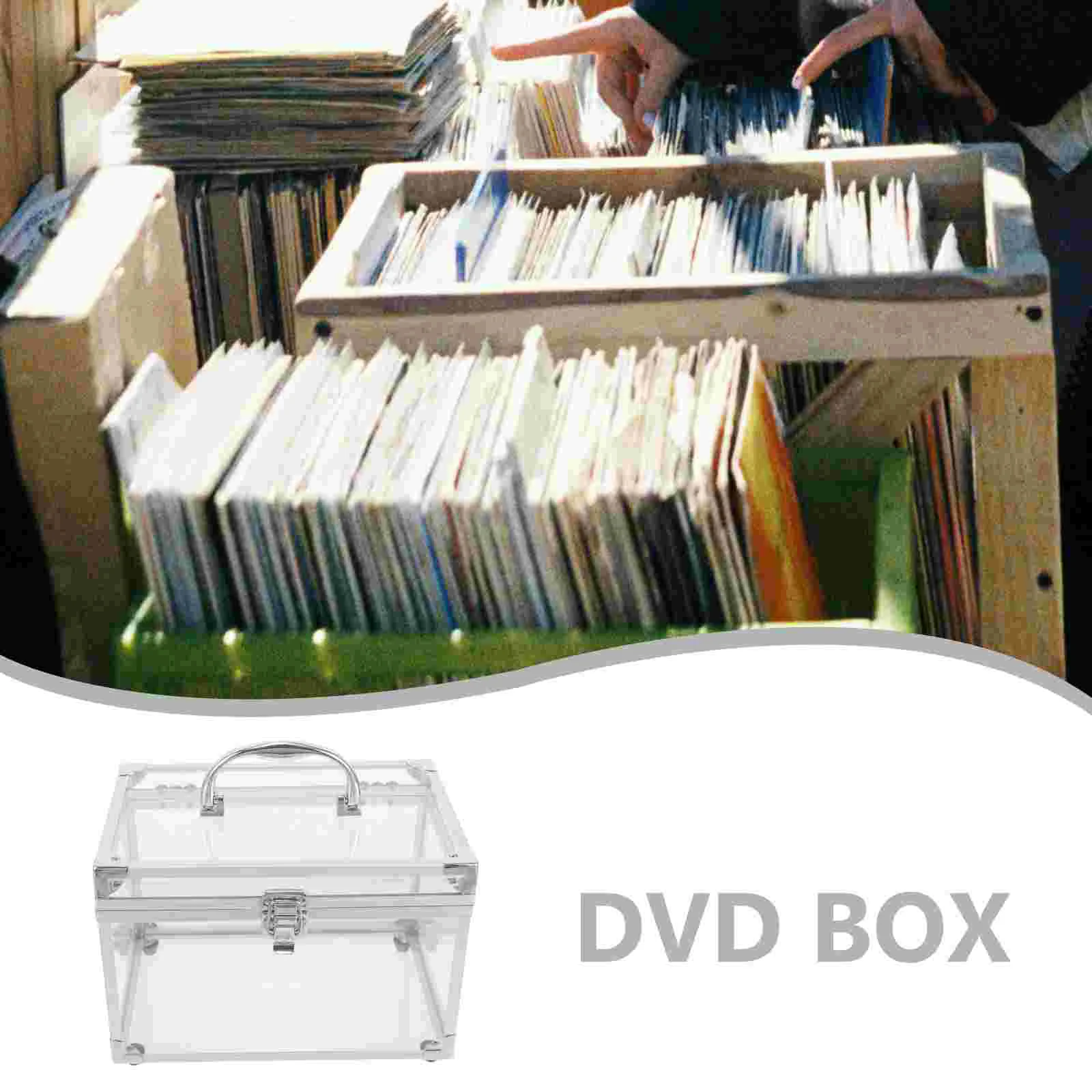 Vinyl Record Storage Box Cd Case Boxes Portable Disc Case Dvd Acrylic Container