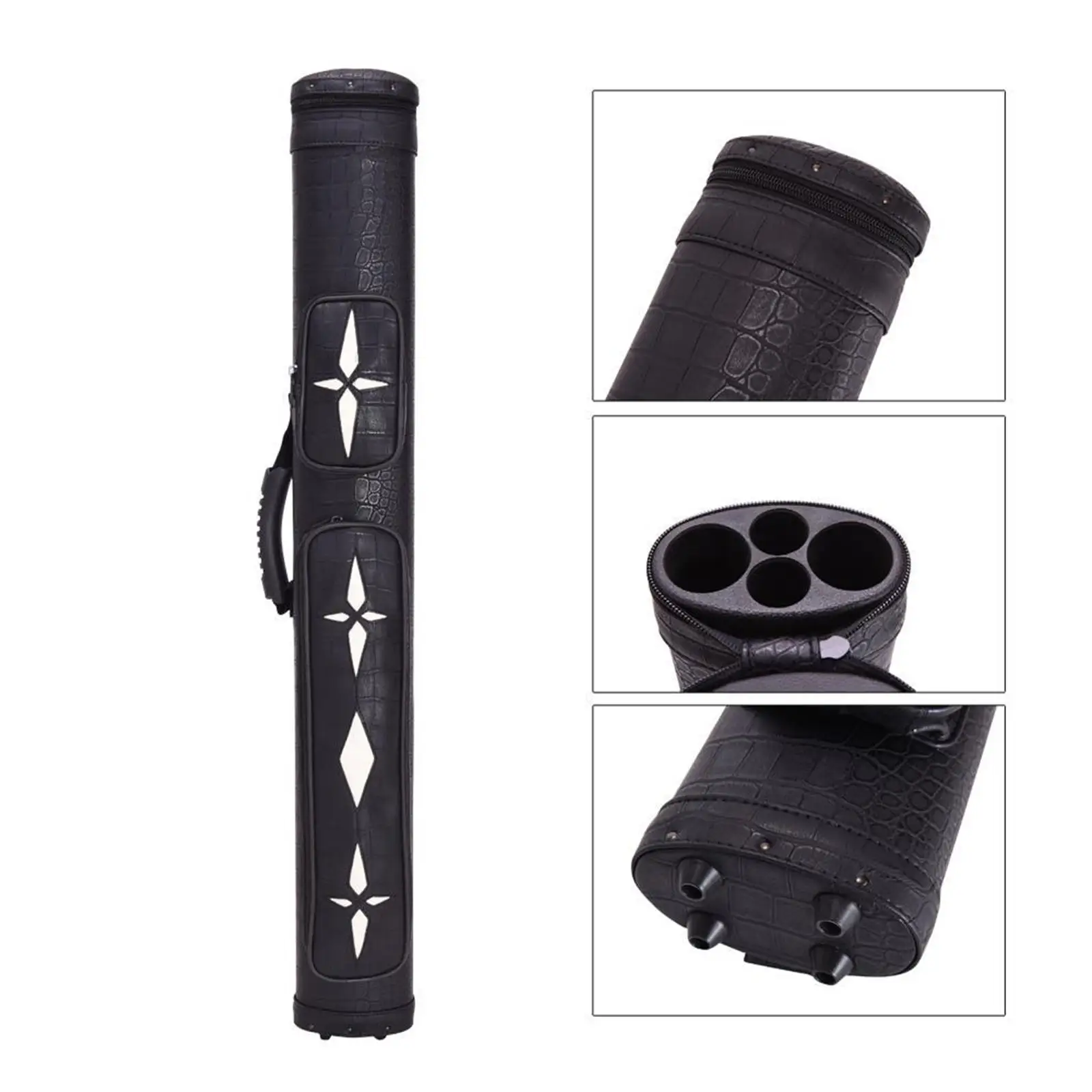 Pool Cue Bag Organizer Versatile Wear Resistant PU Billiard Pool Cue Carrying Bag with Shoulder Straps and Handle for Outdoor