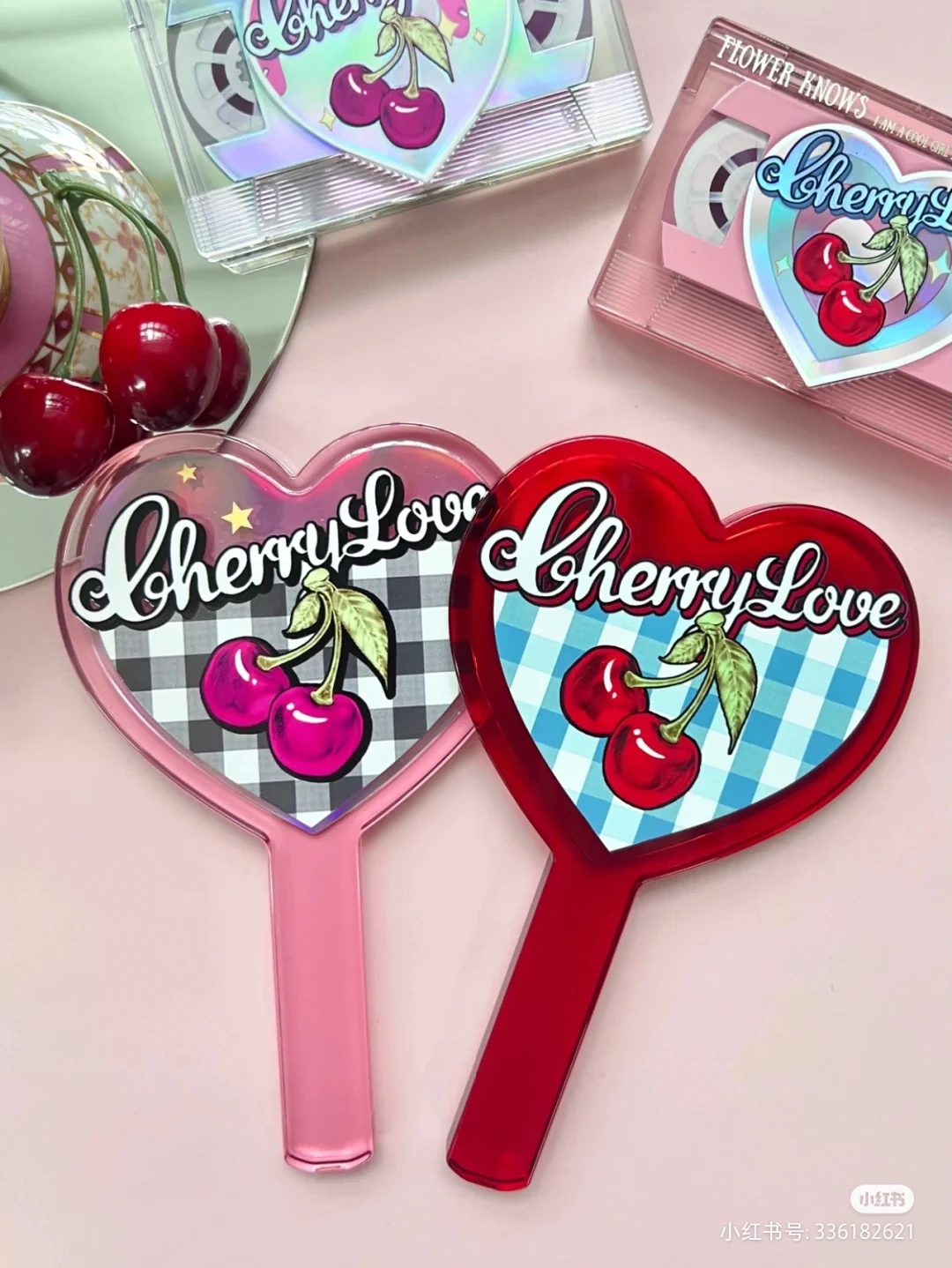 フラワーノーズ クリスタルサーカス ハンドブック チェリー ハンドヘルドミラー ディフューザーストーン コスメティックケース ギフトボックス