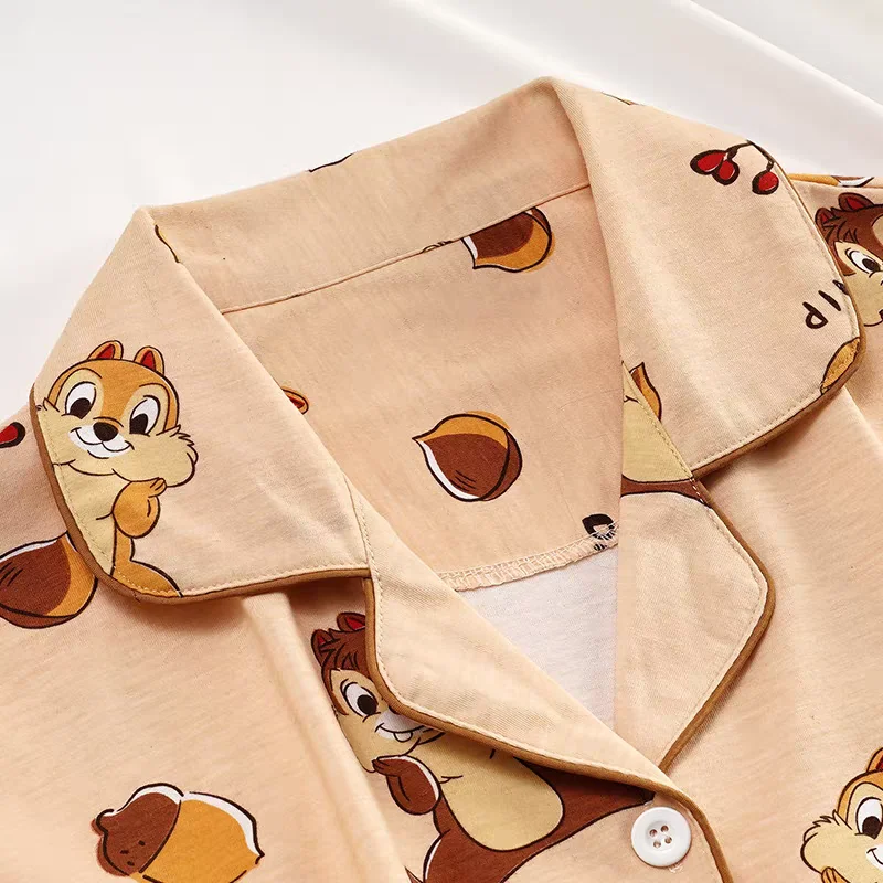 Disney chip 'n' dale anime periphery cartoon cute short sleeve pajamas kawaii girl heart girl loungewear set gifts wholesale