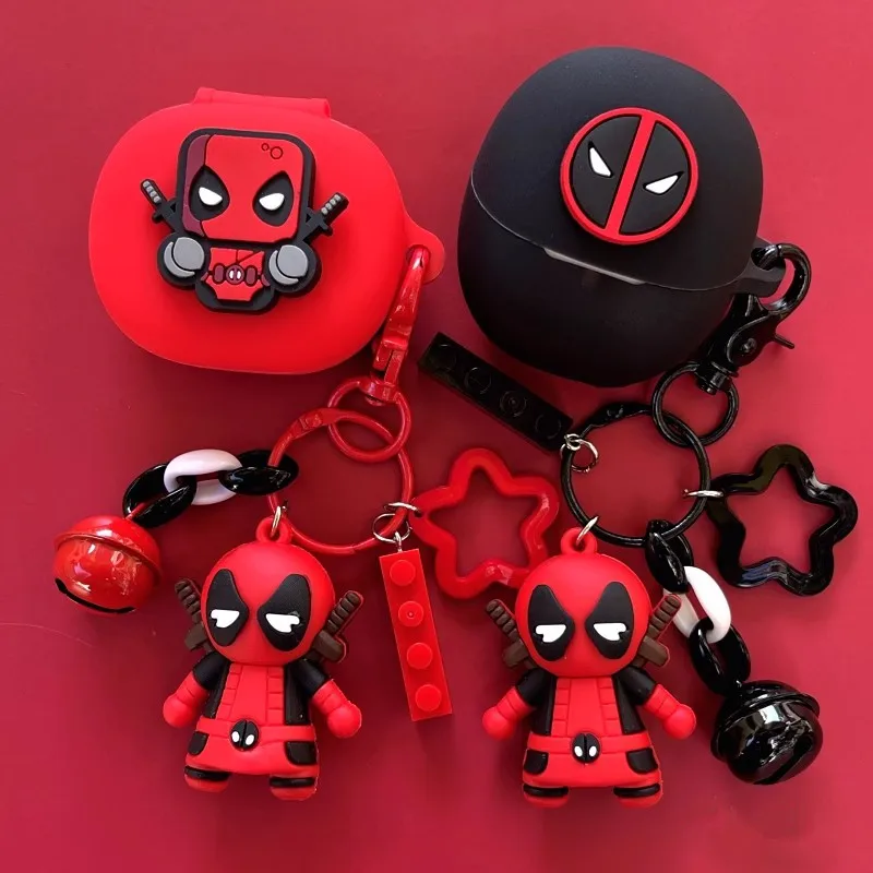 Etui na słuchawki Marvel Deadpool do Xiaomi Buds 4 / Redmi Buds 4 Lite Silikonowe etui na słuchawki bezprzewodowe z brelokiem do kluczy