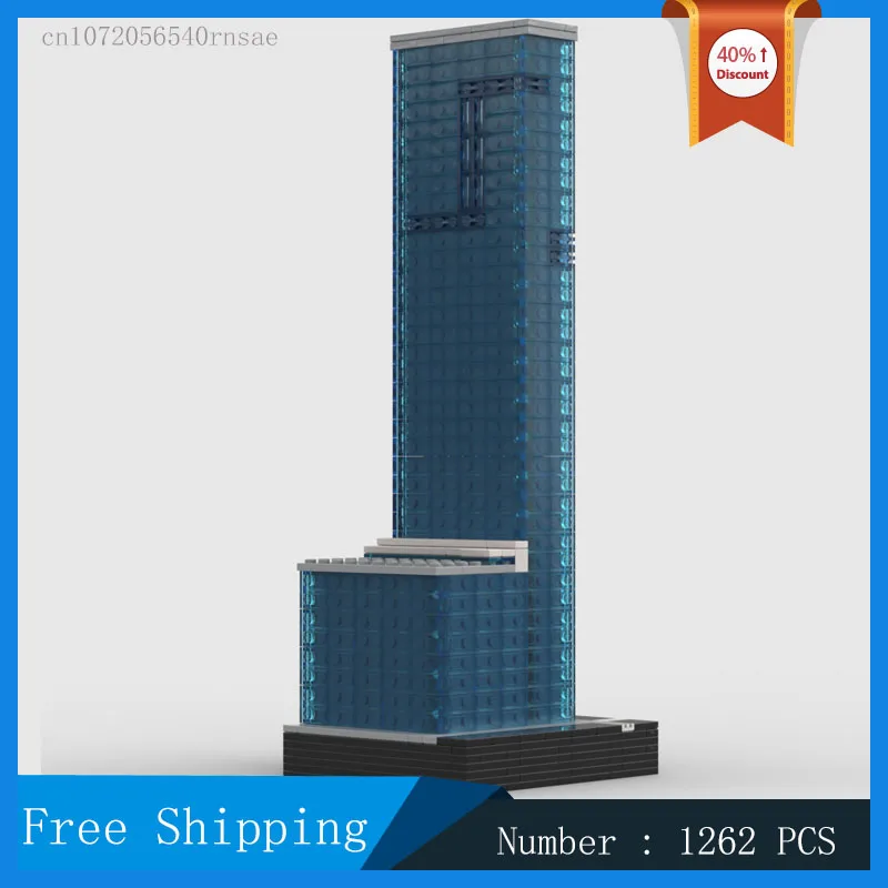 Moc City Architecture Street View Tower at 1/650th Scale Model Building Block Assembly Collection Toy Gifts