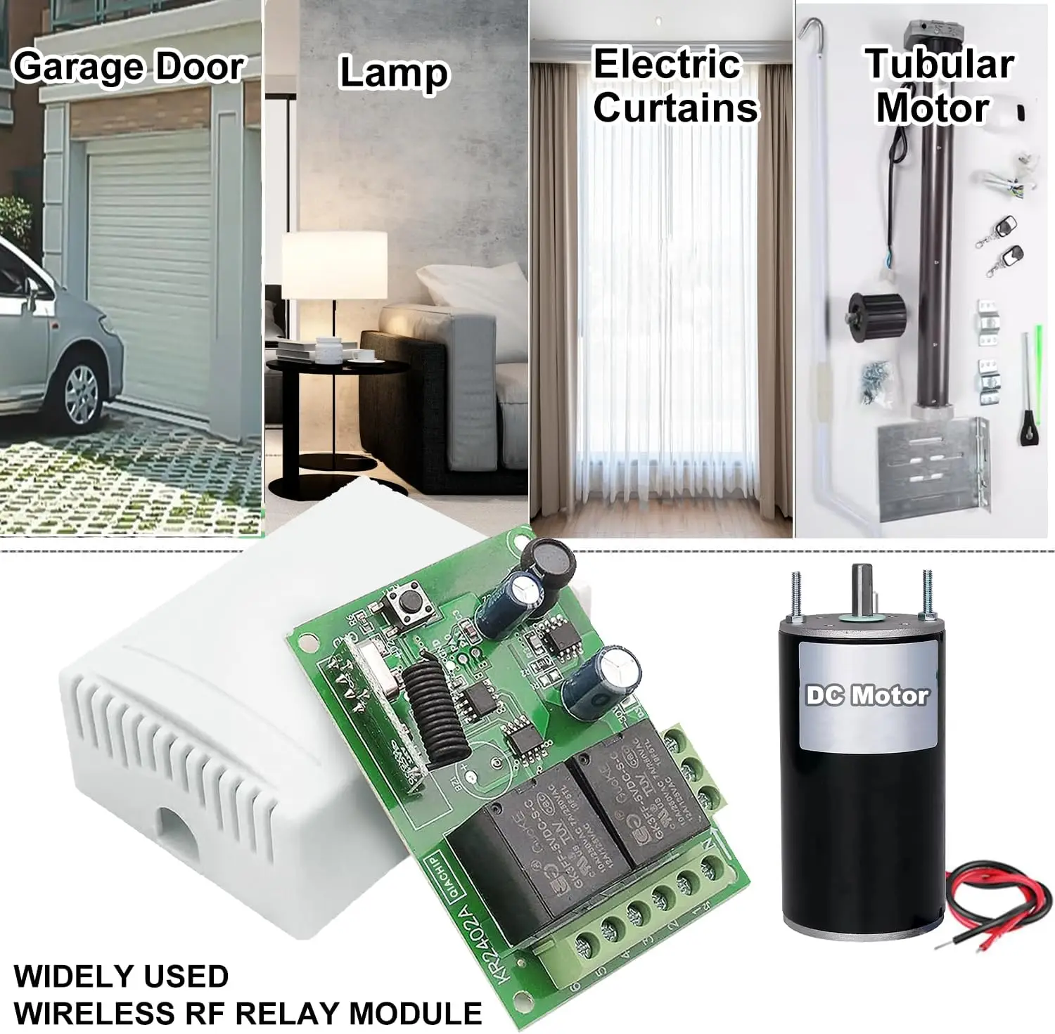 Remote Control Switch DC 12V 24V 30V Wireless 433Mhz RF 10A Relay Receiver with 3 Transmitters for Motor Light Gate Door Control