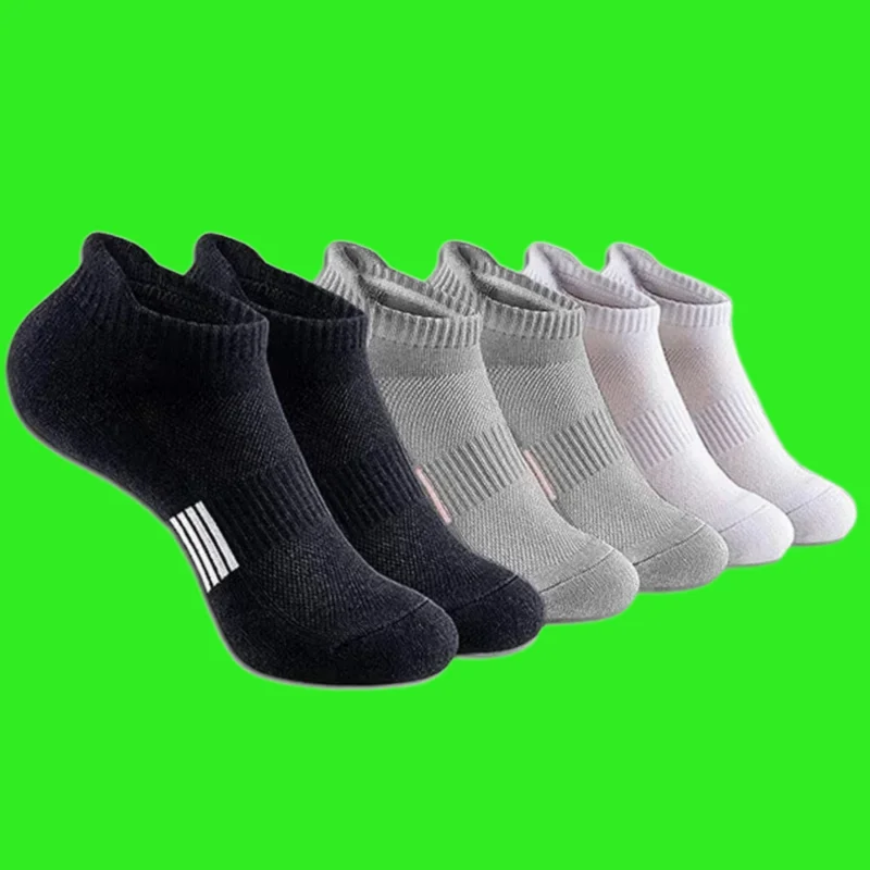 

5 Pairs Cushioned Sport Running Comfort Socks Sweat-absorbing and Breathable 2024 New Socks Ankle Socks Athletic No Show Socks