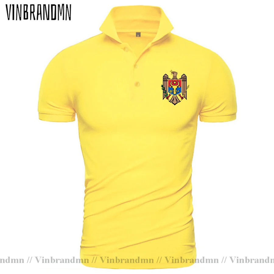 Moldova Moldovan MDA MD Polo Shirts men Front Back Printing Brands Printed For Country 100% Cotton Nation Team Flag Polo T Shirt