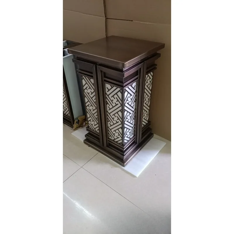 304 stainless steel red bronze brushed stigma lamp, laser cut flower imitation marble outdoor wall lamp