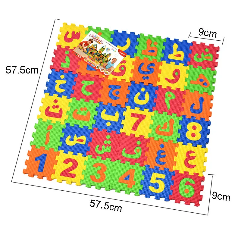 Arabic Kids Puzzle Mat Arabic Alphabet S Carpet Non-toxic Foam EVA Shaggy Crawling Carpets Teaching ABC Aids Gift 36/60Pcs/Set