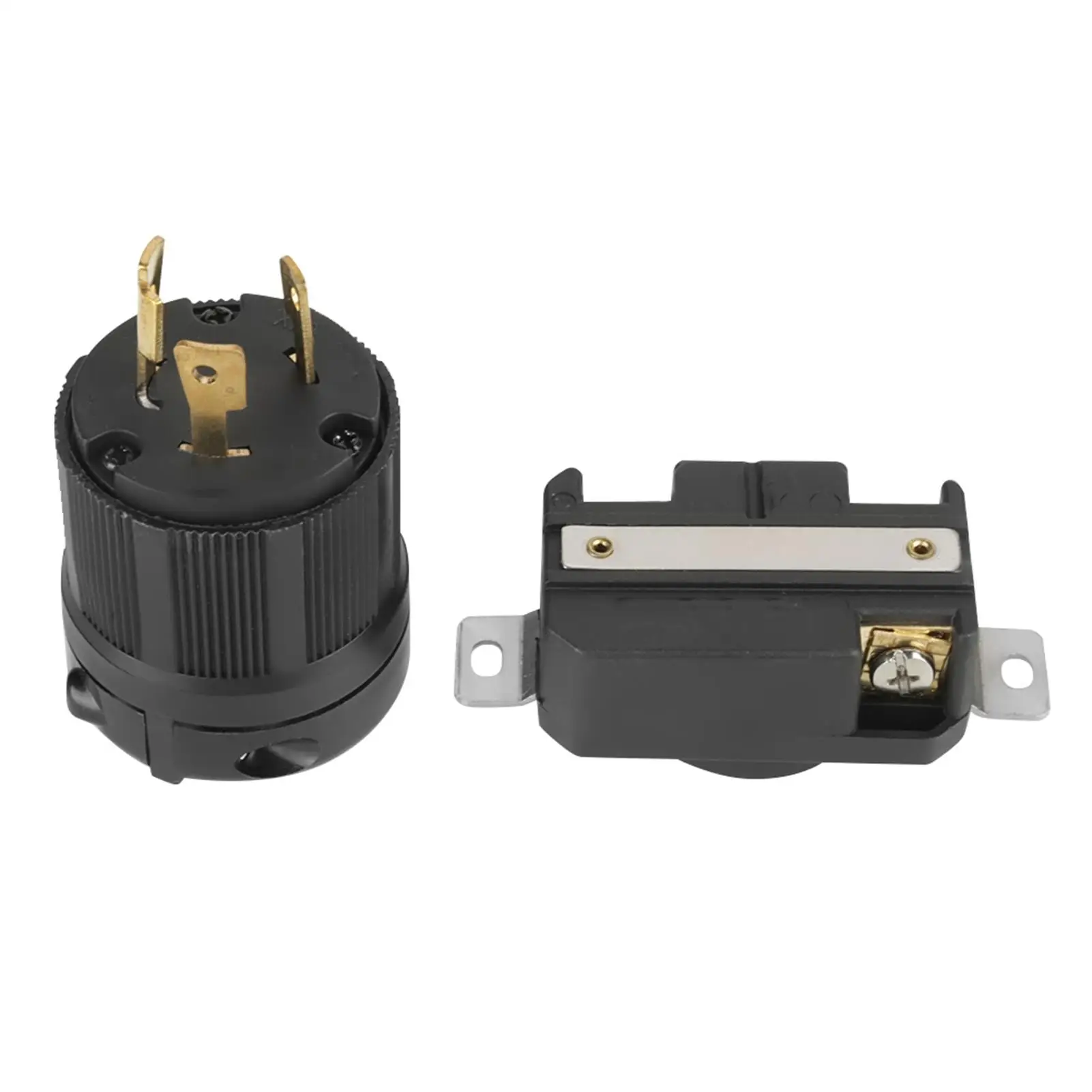 30A 250V NEMA L6-30 Twist Lock Electrical Plug & Receptacle Connector - Male & Female 3 Pin Set