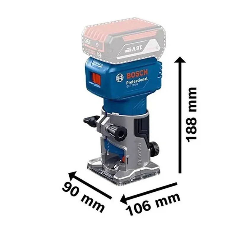 BOSCH GLF18V-8 Electric Trimmer Brushless Cordless Compact Wood Router Motor Multifunctional Smooth Cutting Power Tools