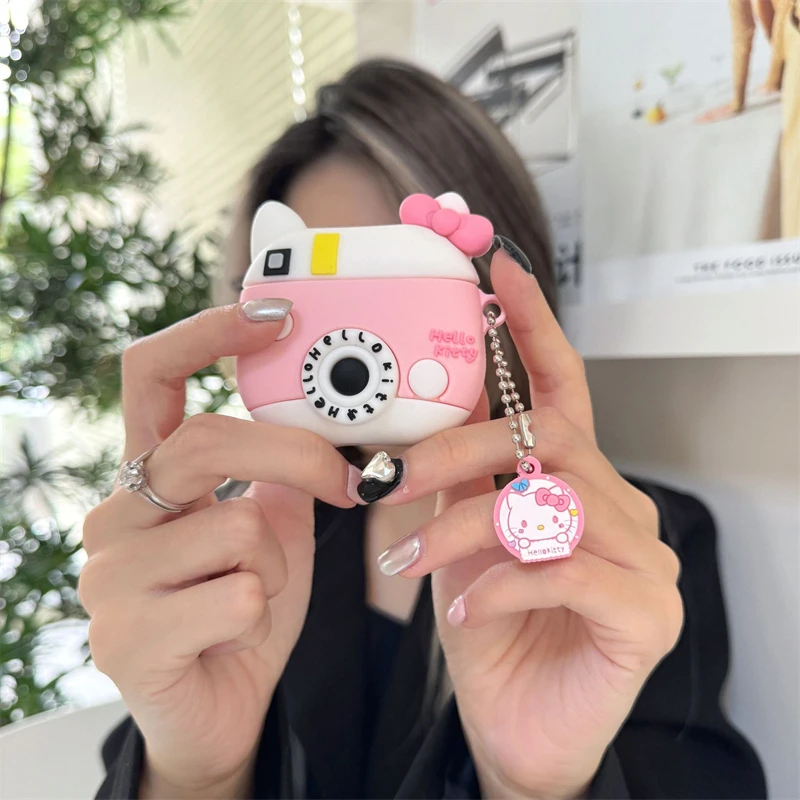 MINISO Hello Kitty Camera Style Earphone Cover For Apple AirPods 1 2 3 Generation Airpods Pro Wireless Bluetooth Headphone Case