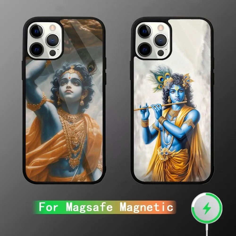 Vishnu Hare Krishna Phone Case For iPhone 16,15,14,13,12,11,Plus,Pro,Max Mini Magsafe Magnetic Wireless Charging