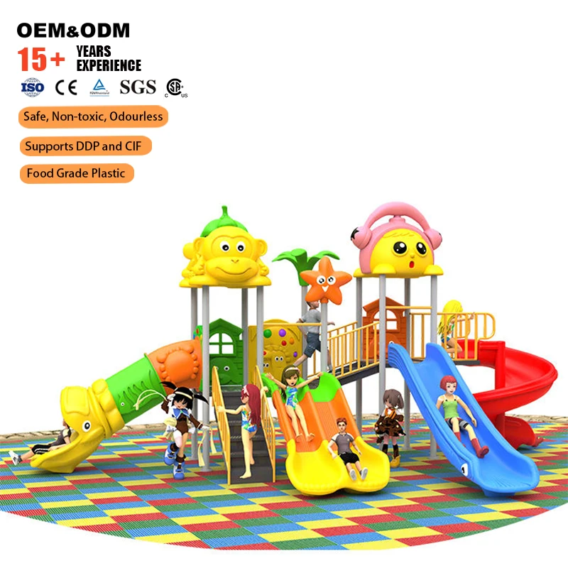 Amusement Park Commercial Outdoor Children's Play Slide Equipment LLDPE Metal Construction Capacity 510 Passengers