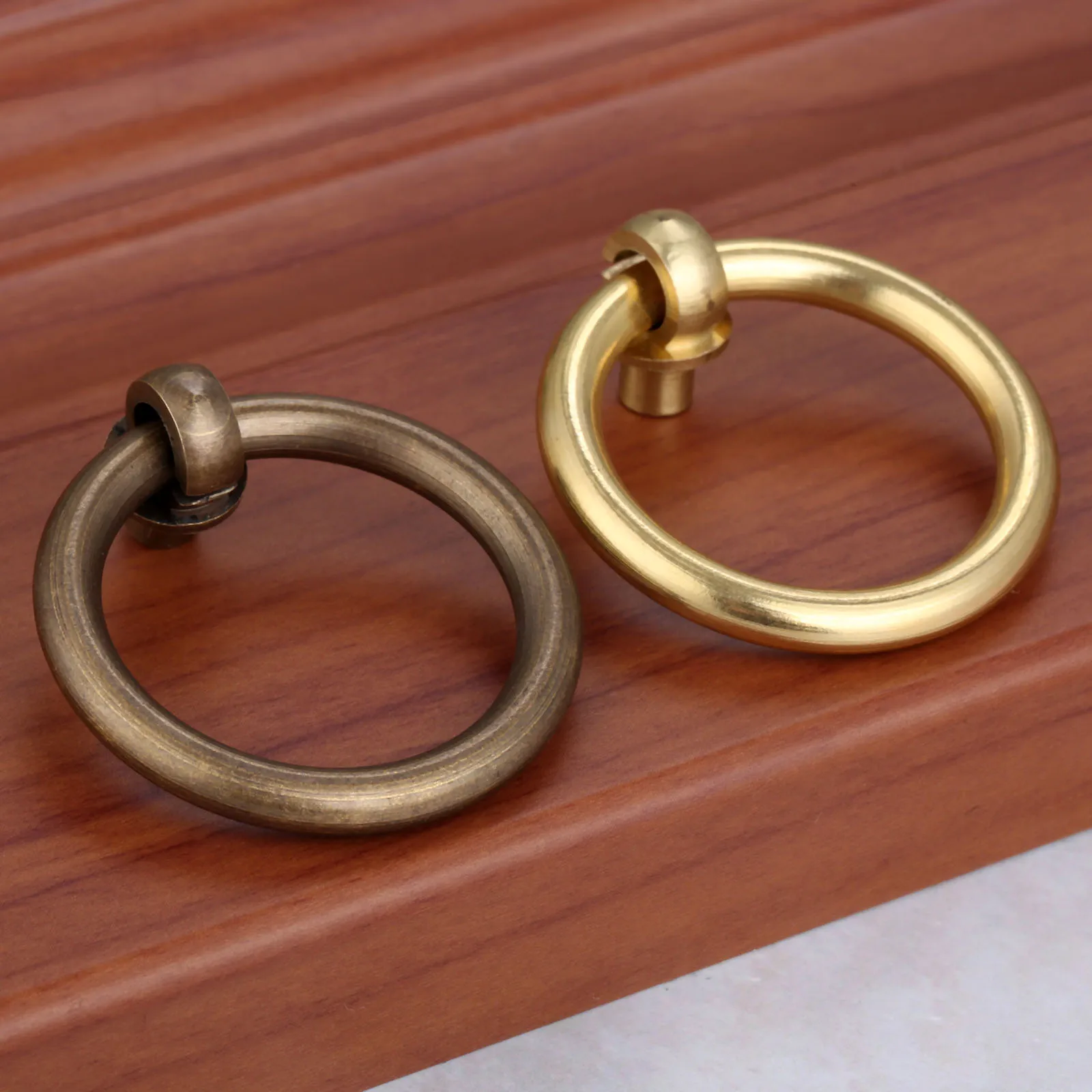 1PC Simple Ring Handle Pull For Classic Retro Wardrobe Door Cupboard Cabinet With Screw Antique Bronze Furniture Hardware 40mm