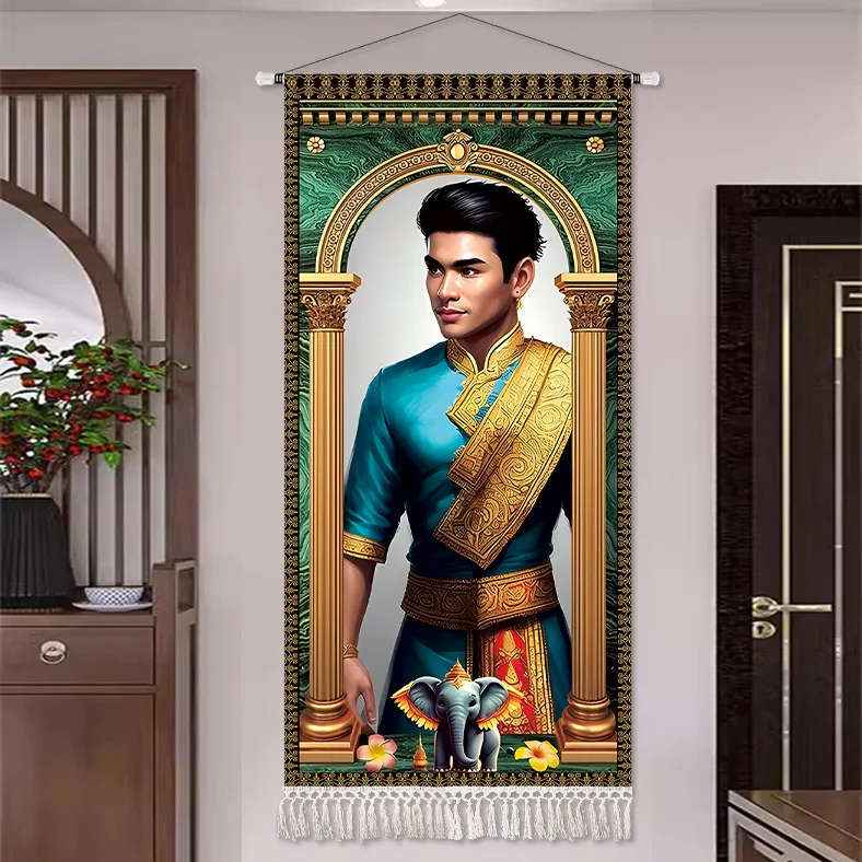 Thai Style Wall Decoration Massage Decorative Painting Home Background Wall Mural Living Room Porch Aisle Hanging Cloth