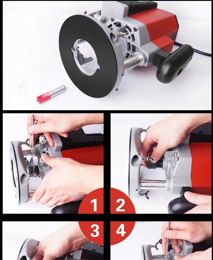 2200W Electric Multifunction Hand Wood Trimmer Woodworking Engraving Machine Slotting Machine