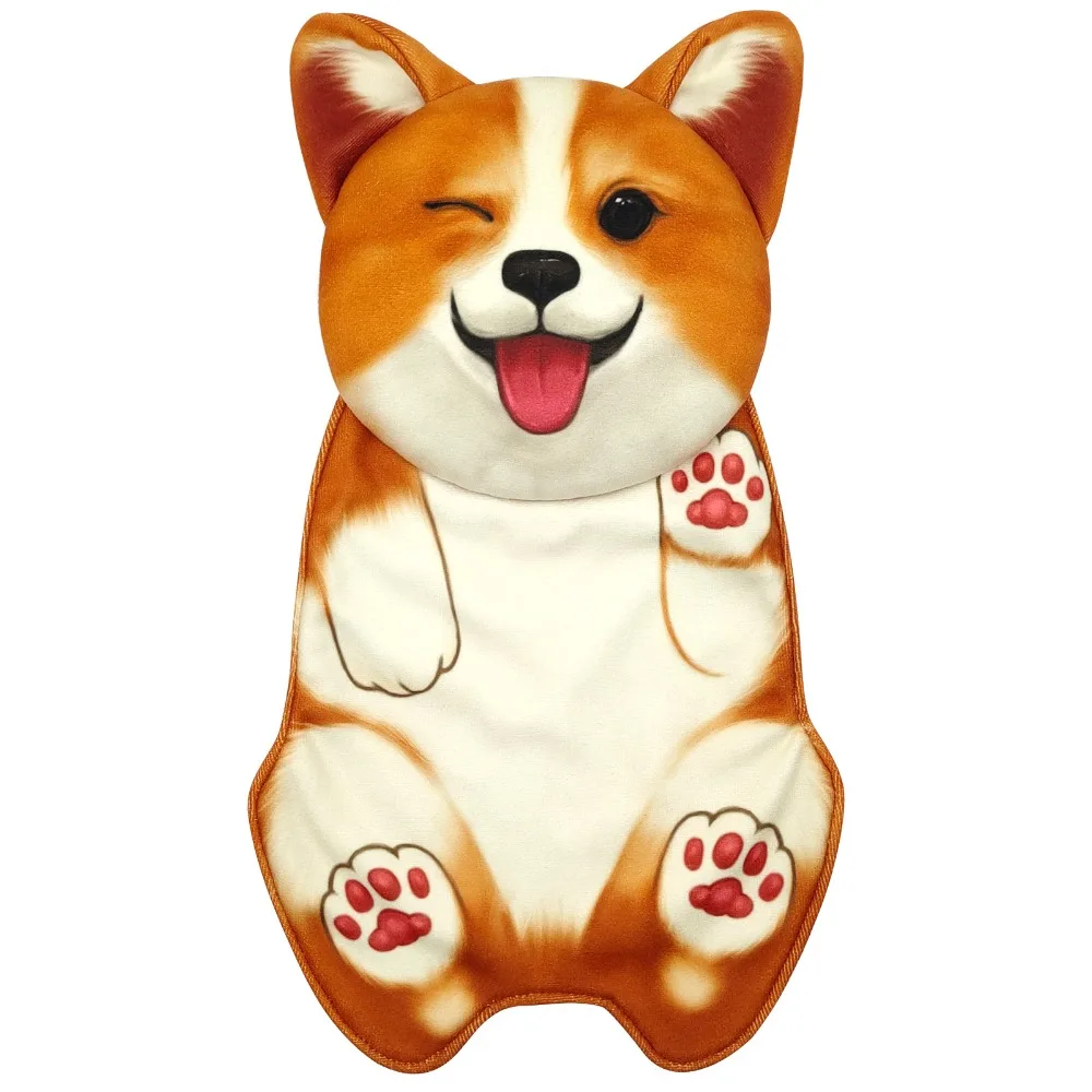 

Cute Absorbent Cute Corgi Hand Towel Decor Funny Hanging Washcloths Bathroom Kitchen Housewarming Face Towels Dog Lovers