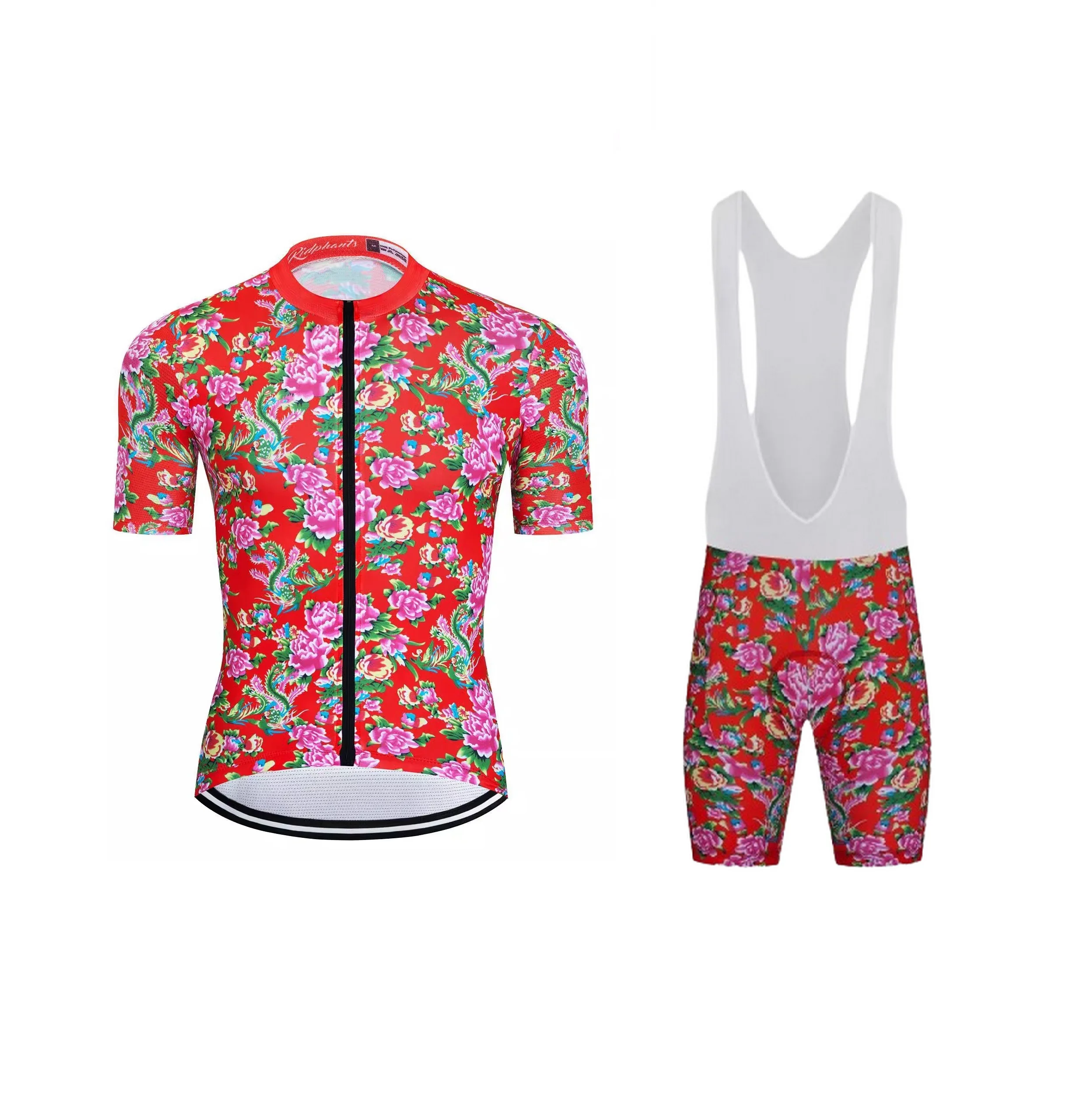 LASER CUT Northeast Big Flower SHORT SLEEVE CYCLING JERSEY SUMMER CYCLING WEAR ROPA CICLISMO+BIB SHORTS