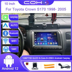 For Toyota Crown Majesta 3 S170 1998-2005 Car Radio Multimedia Video Player Navigation GPS Android 12 Octa Core 8G 256G 4G WIFI