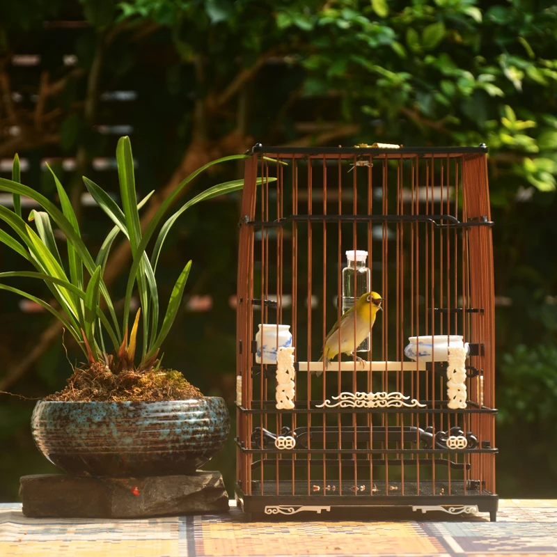 Black Square Bird Cages Parrot Outdoors Decoration Carrier Budgie Bird Cages Canary Breeding Jaula Pajaro Birds Supplies WZ50BC