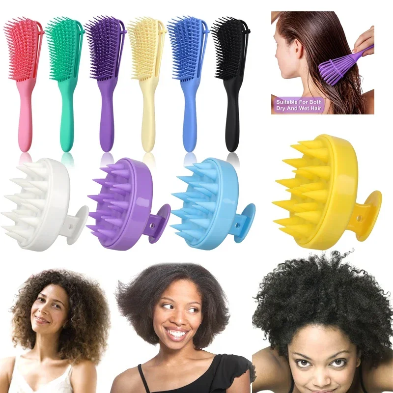 Detangling Brush 4c Hair Detangler Brush for Curly Hair Wet Thick Kinky Hair Adjust Scalp Massage Detangle Hairbrush