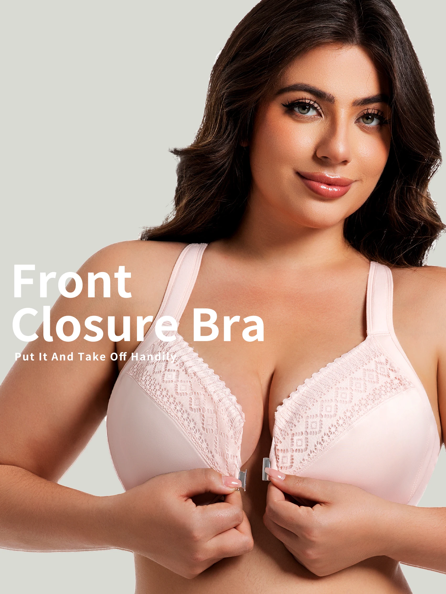 

Бюстгальтер-борцовка на косточках без подкладки с застежкой спереди, удобный поддерживающий женский бюстгальтер больших размеров 7850.