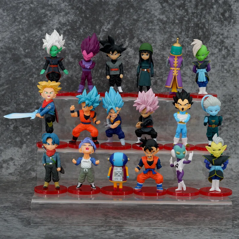 8/18pcs Dragon Ball Z Anime Figure Super Saiyan God Broly Son Goku Gohan Gotenks Vegeta Vegetto Freeza Mini PVC Figures Toys