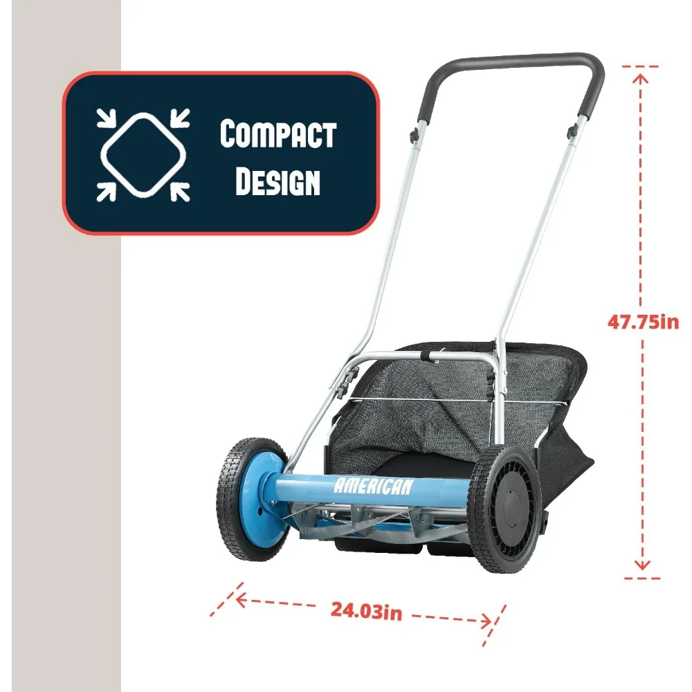 Kosiarka rolkowa z 5 ostrzami, 18-calowa, z pojemnikiem na trawę, model 1804-18 firmy Lawn Mower Company