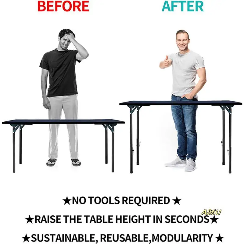 

Table Leg Extenders For Folding Tables Straight/Bent Leg, Folding Table Leg Extensions, Heights Adjustable Risers 16PCS