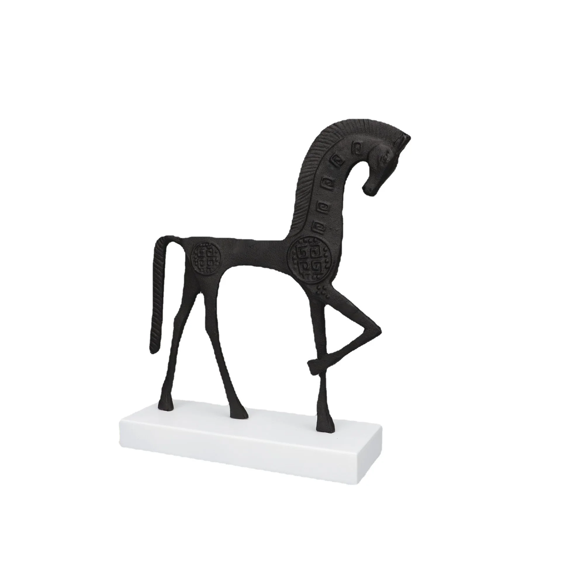 

Nordic metal copper coin horse ornament marble model house