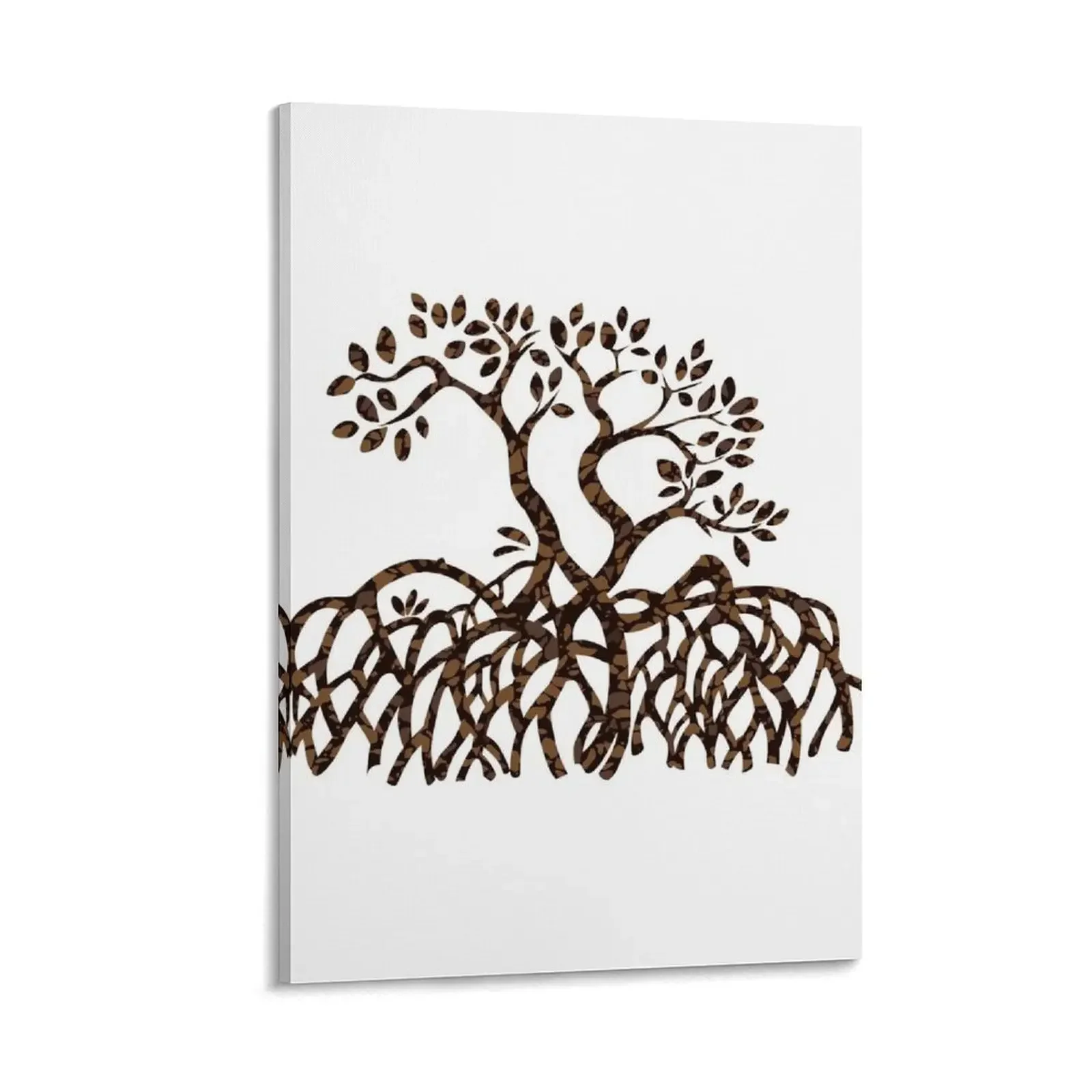 

Vector Mangrove Tree Silhouette - Beige Canvas Painting decorative wall poster home decorations and organization anime figure