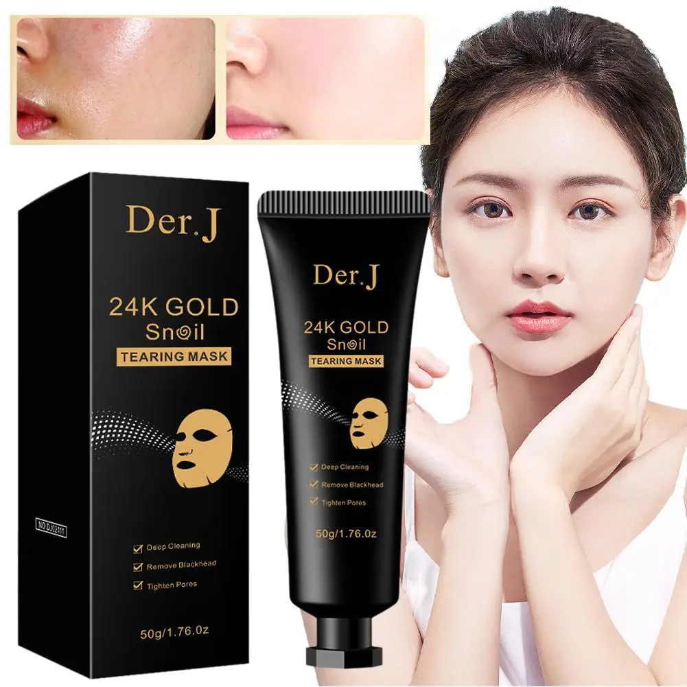 50g Gold Snail Collagen Face Tear Off Mask Deep Clean Remove Aging Spots Off Mask T Nose Zone Dark Anti Peel Blackhead I0U8