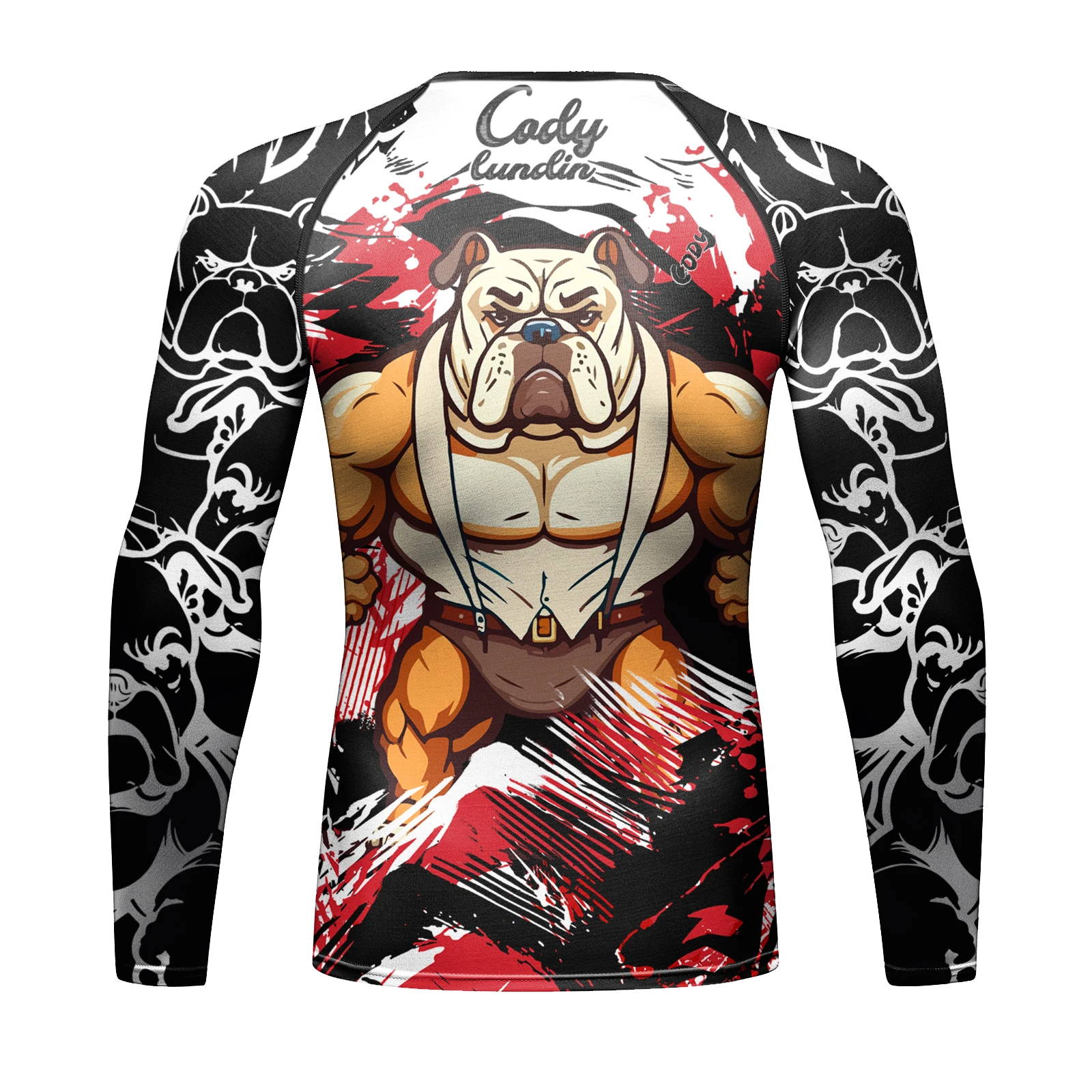 Men Compression Gym T-shirts Sublimation Print BJJ Jiu jitsu gi Rash Guards Grappling Boxing Training Tops Muscular Sports Tees