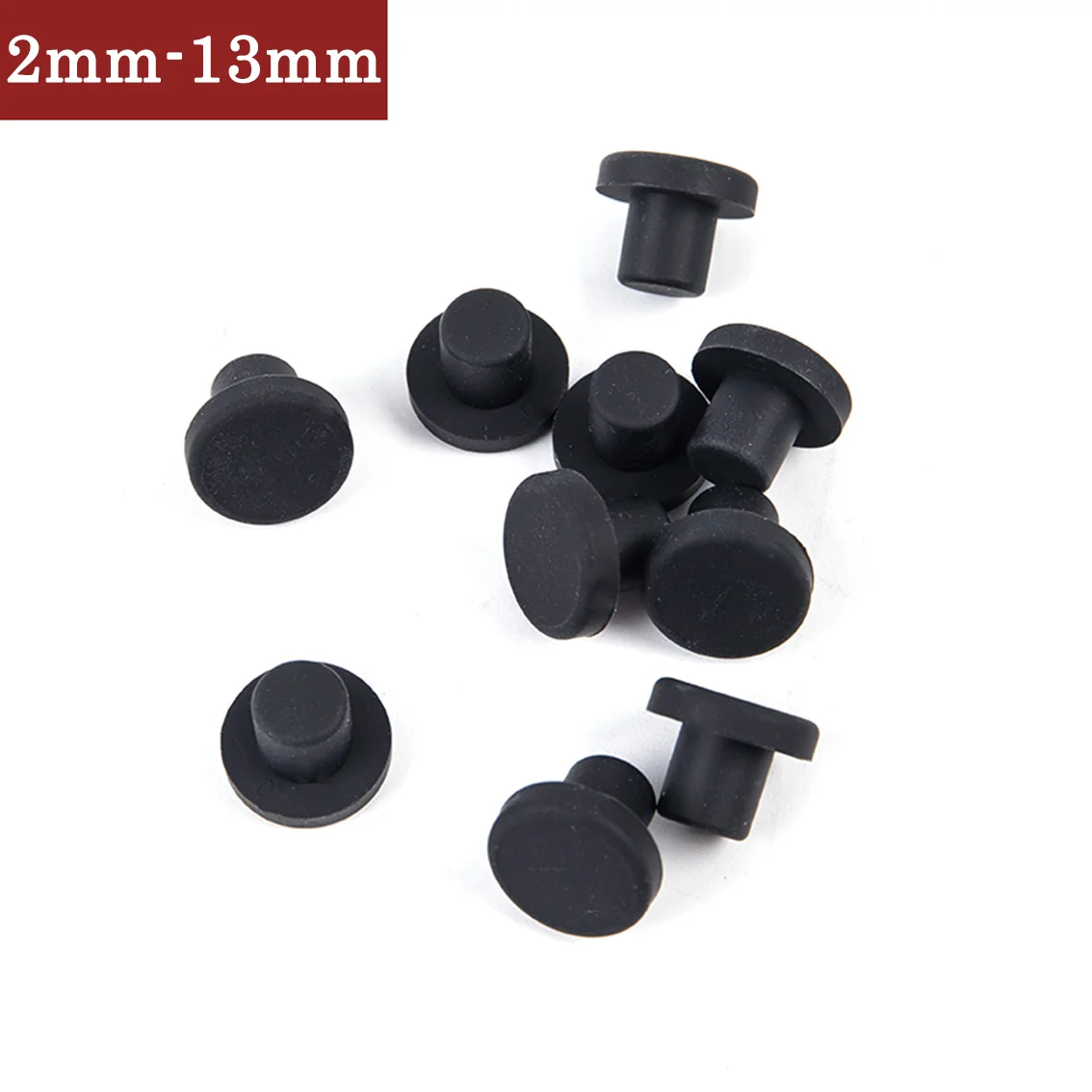 Black Solid Rubber Hole Caps 2/2.7/3/3.3mm-13mm High Temperature Resistance Seal Hole Plugs Dust-proof Gasket Blanking End Caps