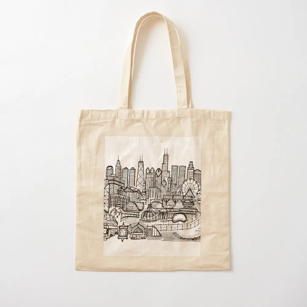 Iconic Chicago Tote Bag Women's shopper bag cloth bag woman eco pack