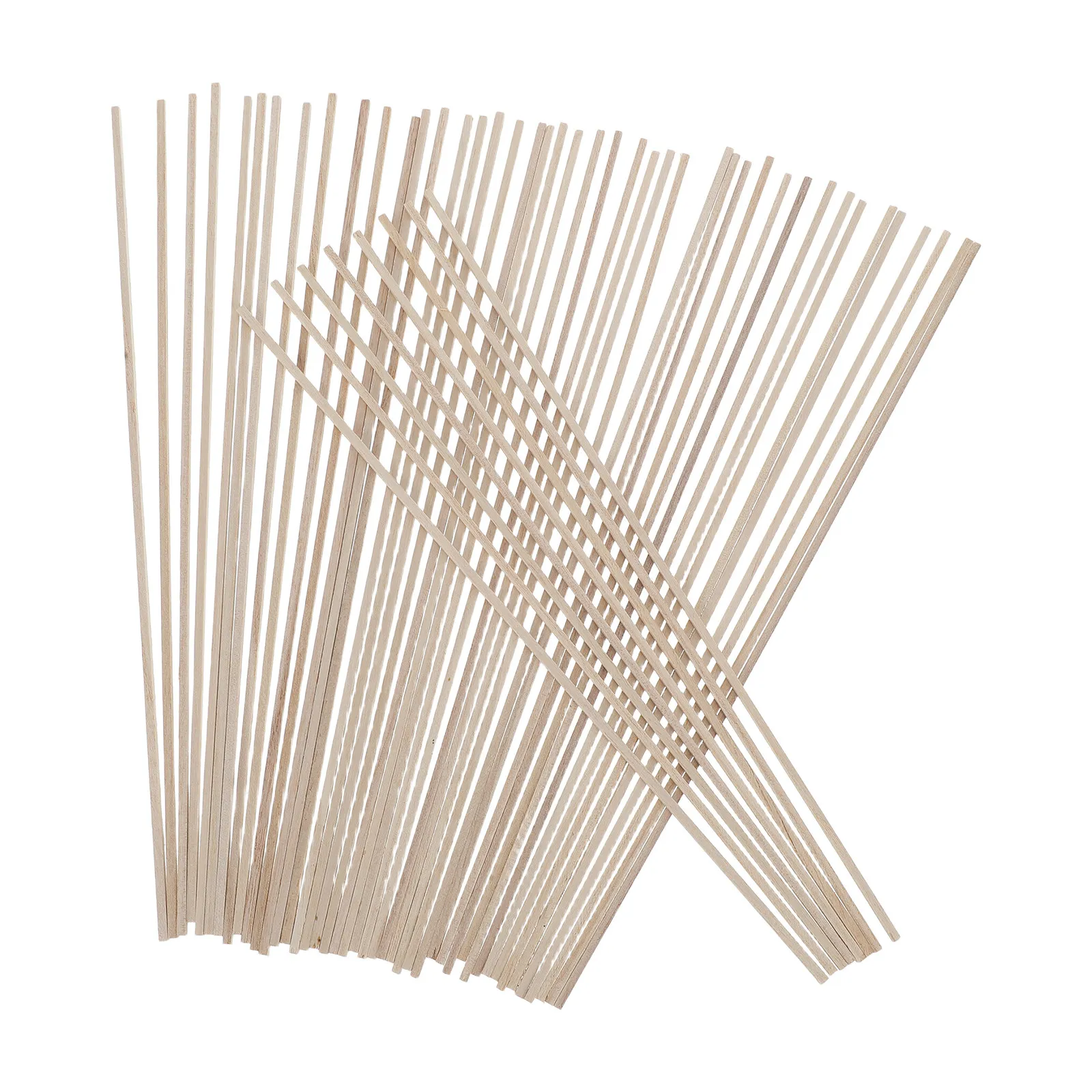 

50Pcs Unfinished Square Wooden Dowel Sticks 300x3mm Smooth Edges Natural Wood for DIY Crafting Painting Staining