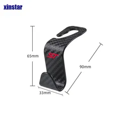 2Pcs STLINE Carbon Fiber Car Seat Headrest Hook For Ford Fiesta Mondeo Fusion Escape Edge Ecosport Kuga Focus MK2 MK3 MK4