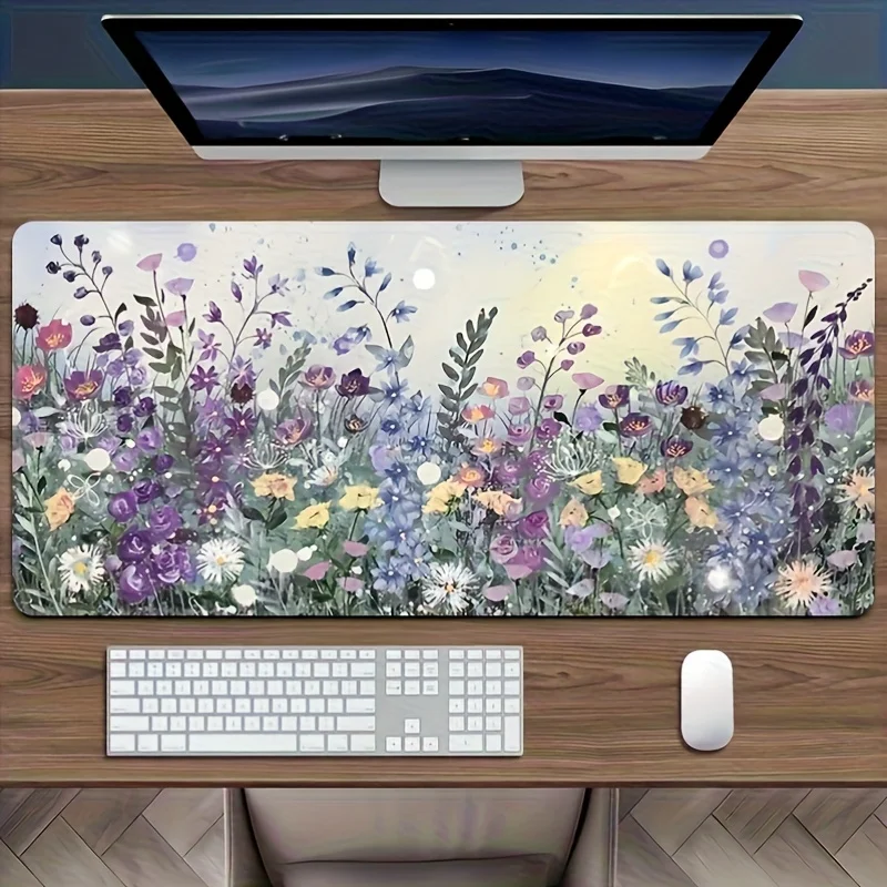 

Vibrant Floral Pattern Mouse Pad Large Rubber Anti-slip PC Desk Accessories Mousepad for Office and Gamer Keyboard Mat Decor Rug