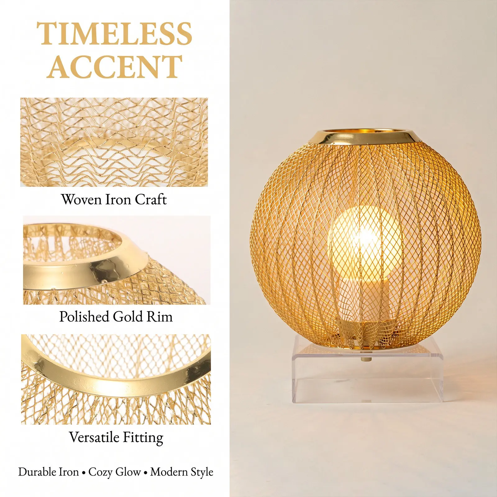 Iron Wire Wave Pattern Lampshade Metal Mesh Globe Lamp Cover Pendant Light Fixture Living Room Decorative Lamp Shade