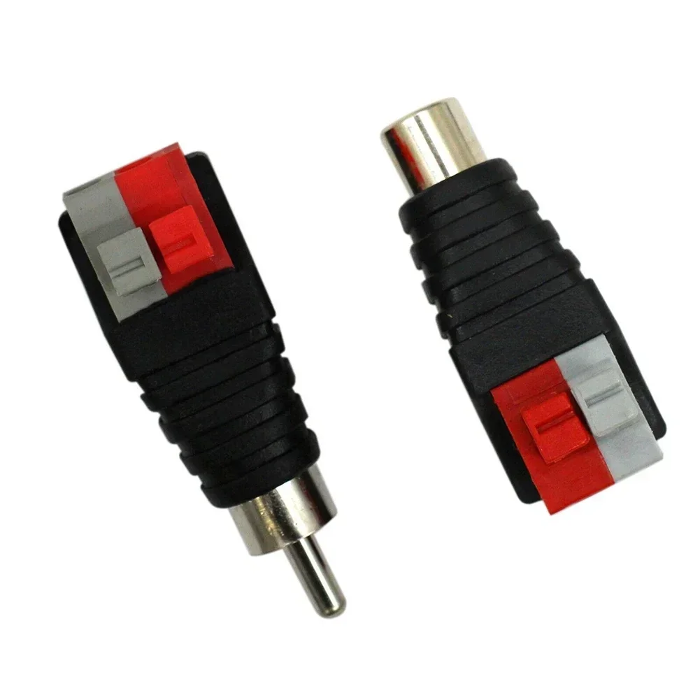 RCA Connector Speaker Wire A/V Cable To Audio Male Female RCA Connector Adapter Press Plug 200W Male Female Connector Singal